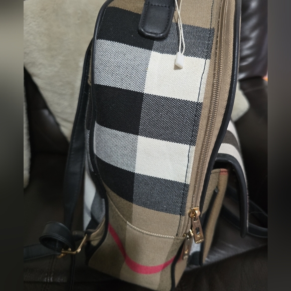 Plaid Designer Backpack - Picture 2 of 8
